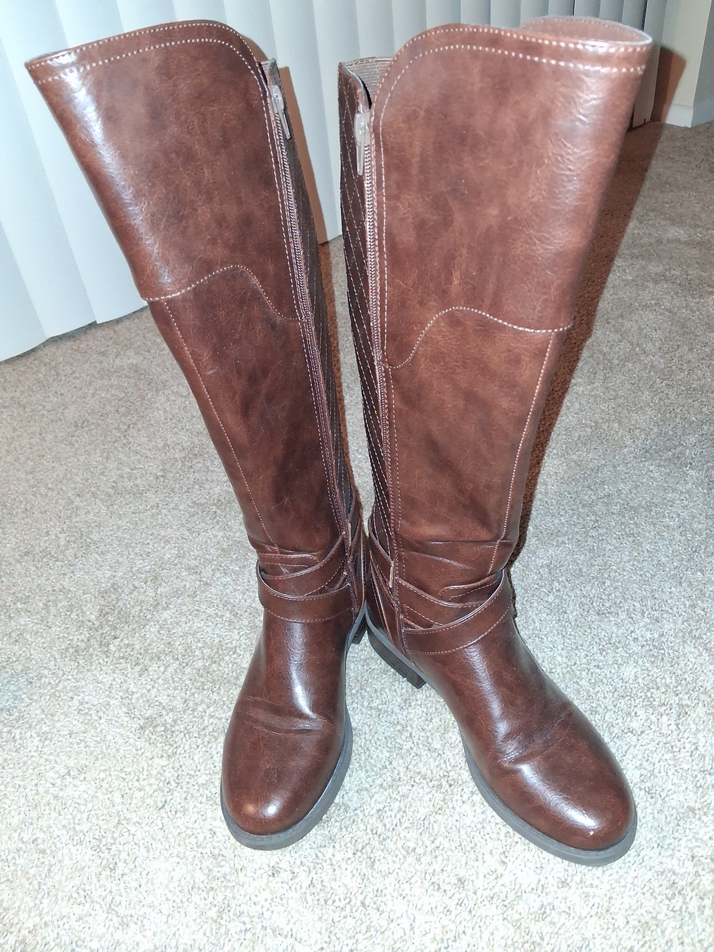 G by Guess Tall Brown Knee-High Heeled Riding Boots